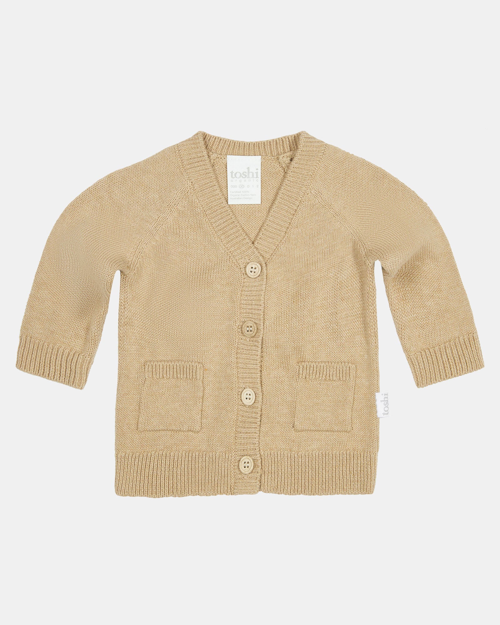 Baby Organic Cardigan | Beige Solid | 100% Organic Cotton Baby Organic Cardigan | Beige Solid | 100% Organic Cotton