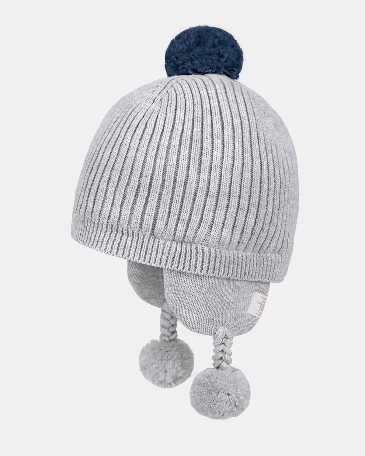 Baby Earmuff | Grey Textured | Organic Cotton | Toshi