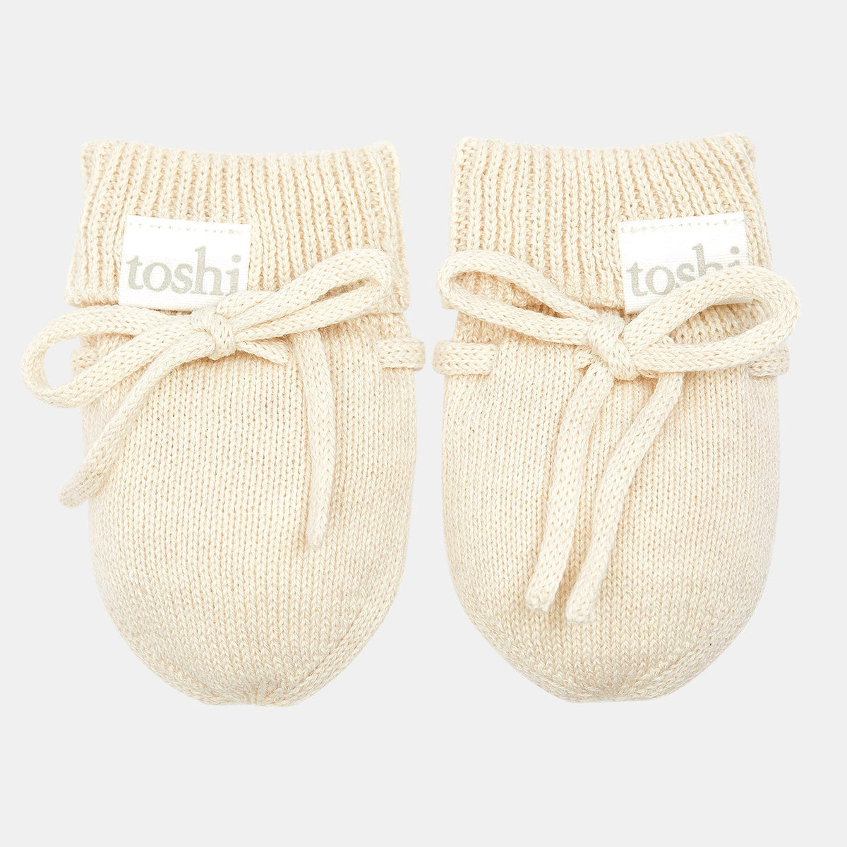 Baby Organic Mittens | Cream Solid | 100% Organic Cotton | Toshi