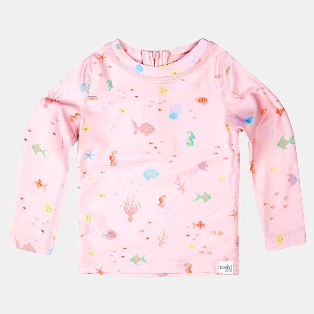 Baby Swim Rashie L/S Classic | Pink Ocean | UPF 50+ | Toshi